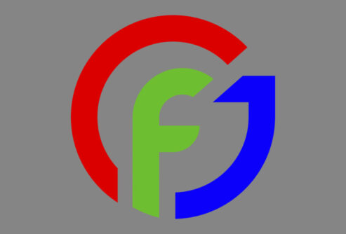 The Letters C F J Red C, Green F, Blue J for the CloudyFilmjourney logo